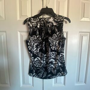 Calvin Klein Black and White Floral Blouse